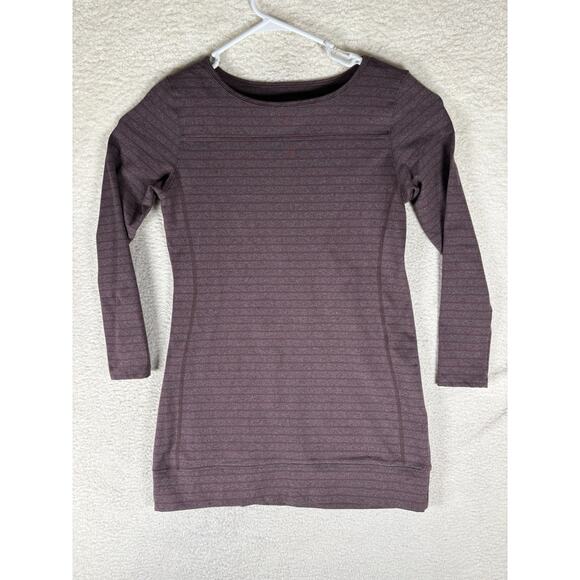 Carve Designs Shirt Top Womens Large Purple Tunic Long Sleeve Striped Round Neck - Picture 1 of 14